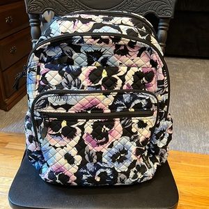 Vera Bradley XL Campus Backpack- Plum Pansies